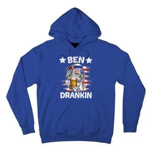 4th Of July Ben Drankin Ing Beer Benjamin Franklin Usa Gift Tall Hoodie