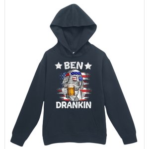 4th Of July Ben Drankin Ing Beer Benjamin Franklin Usa Gift Urban Pullover Hoodie