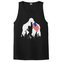 4th of July Bigfoot Sasquatch USA American Flag PosiCharge Competitor Tank