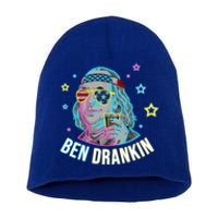 4th Of July Ben Drankin Ing Beer Benjamin Franklin Gift Short Acrylic Beanie