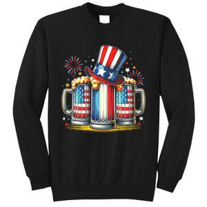 4th Of July For Beer American Flag Drinking Sweatshirt