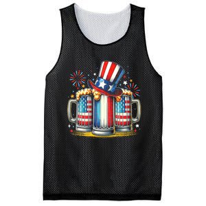 4th Of July For Beer American Flag Drinking Mesh Reversible Basketball Jersey Tank