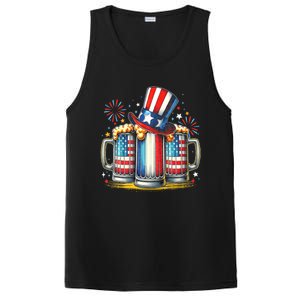 4th Of July For Beer American Flag Drinking PosiCharge Competitor Tank