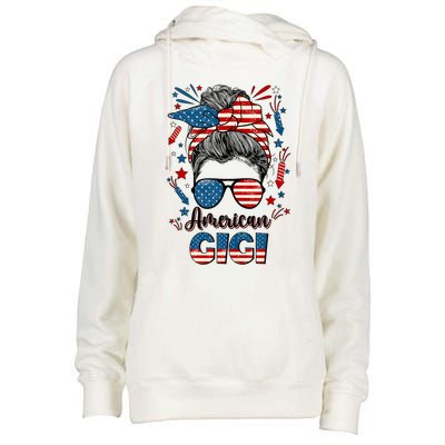 4th Of July Gigi Grandmother American Flag Gigi Grandma Womens Funnel Neck Pullover Hood