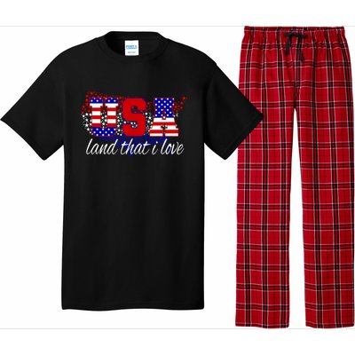 4th Of July Fun American Flag Usa Land That I Love Gift Meaningful Gift Pajama Set