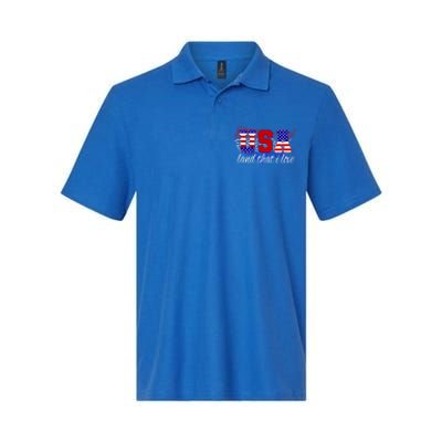 4th Of July Fun American Flag Usa Land That I Love Gift Meaningful Gift Softstyle Adult Sport Polo