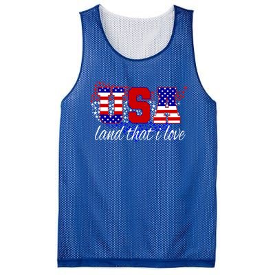 4th Of July Fun American Flag Usa Land That I Love Gift Meaningful Gift Mesh Reversible Basketball Jersey Tank