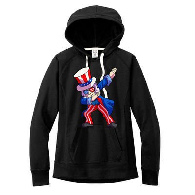 4th of July Dabbing Uncle Sam Women's Fleece Hoodie