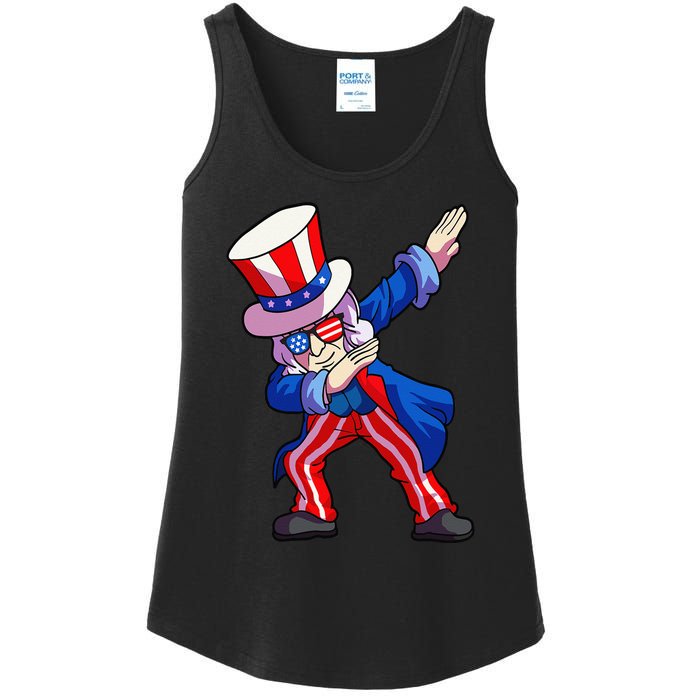 4th of July Dabbing Uncle Sam Ladies Essential Tank