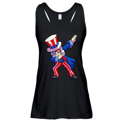 4th of July Dabbing Uncle Sam Ladies Essential Flowy Tank