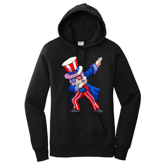 4th of July Dabbing Uncle Sam Women's Pullover Hoodie