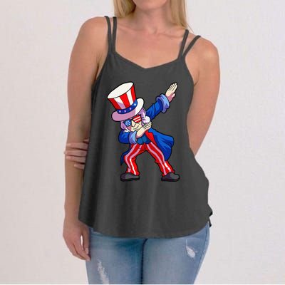 4th of July Dabbing Uncle Sam Women's Strappy Tank