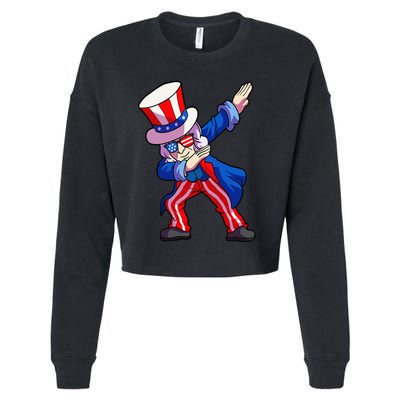 4th of July Dabbing Uncle Sam Cropped Pullover Crew