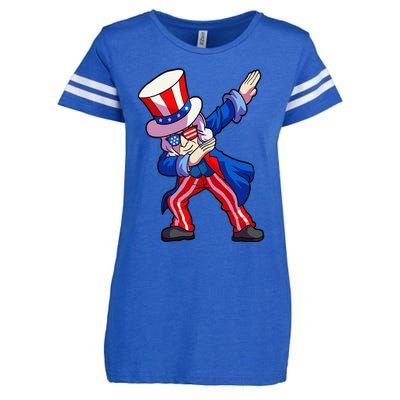 4th of July Dabbing Uncle Sam Enza Ladies Jersey Football T-Shirt