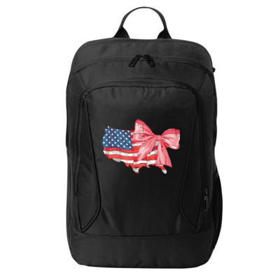 4th Of July Distressed Coquette American Flag City Backpack