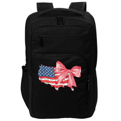 4th Of July Distressed Coquette American Flag Impact Tech Backpack