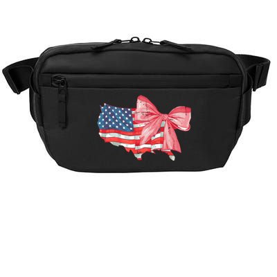 4th Of July Distressed Coquette American Flag Crossbody Pack