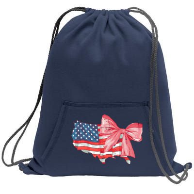 4th Of July Distressed Coquette American Flag Sweatshirt Cinch Pack Bag