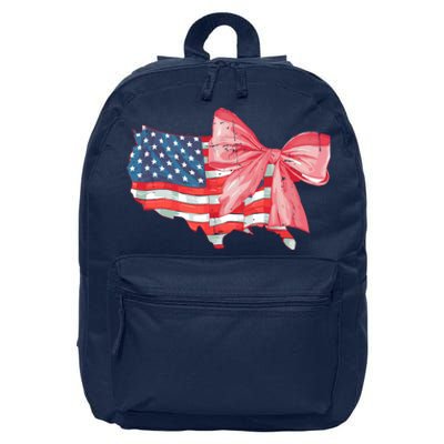 4th Of July Distressed Coquette American Flag 16 in Basic Backpack