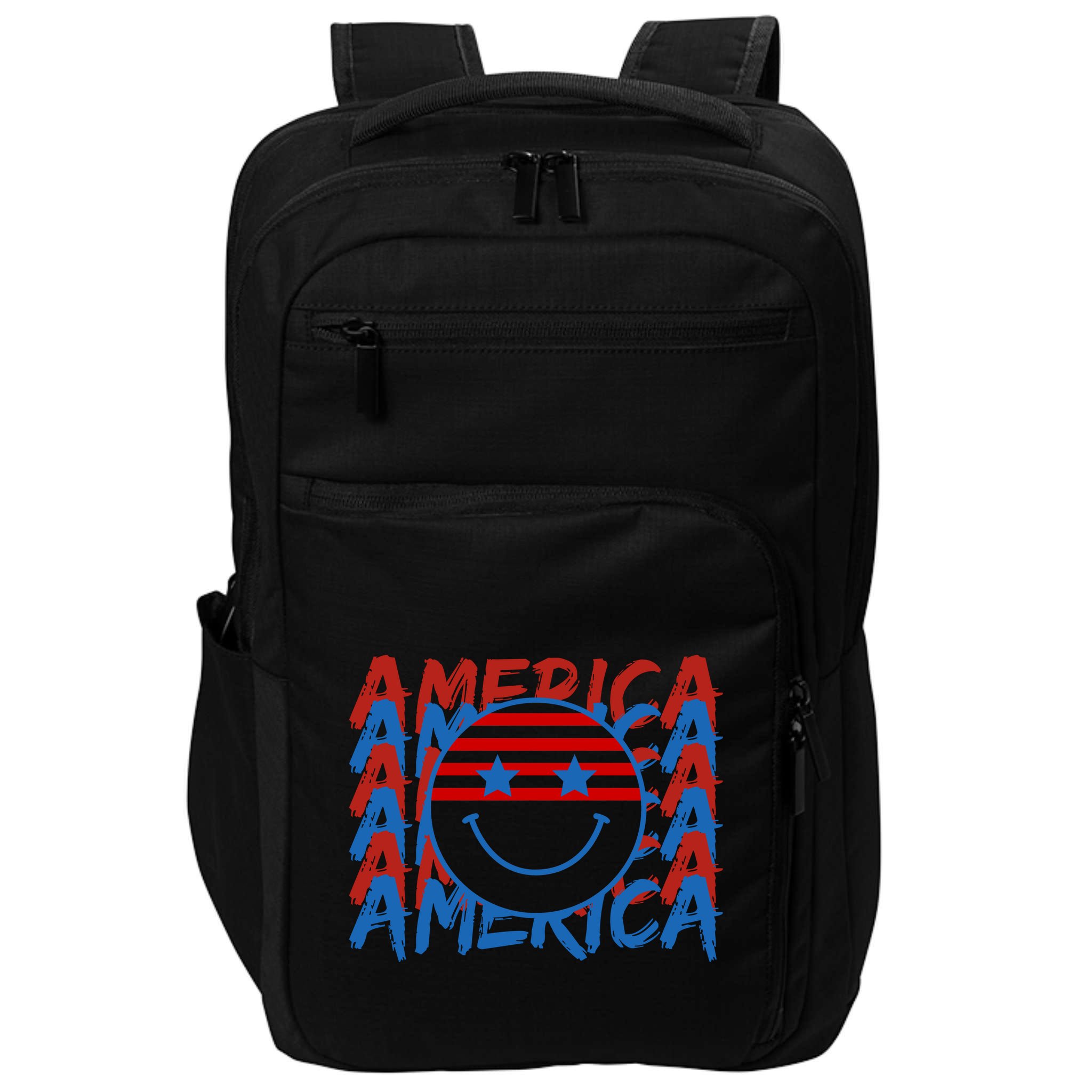 4th Of July Festive Holiday Smiley Face Impact Tech Backpack