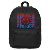 4th Of July Festive Holiday Smiley Face 16 in Basic Backpack