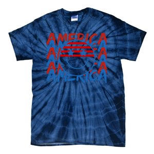 4th Of July Festive Holiday Smiley Face Tie-Dye T-Shirt