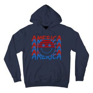 4th Of July Festive Holiday Smiley Face Tall Hoodie