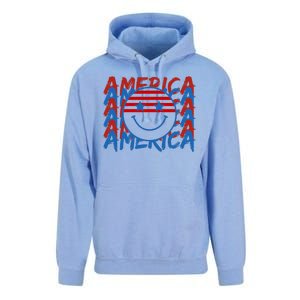 4th Of July Festive Holiday Smiley Face Unisex Surf Hoodie