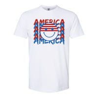 4th Of July Festive Holiday Smiley Face Softstyle CVC T-Shirt