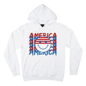 4th Of July Festive Holiday Smiley Face Hoodie