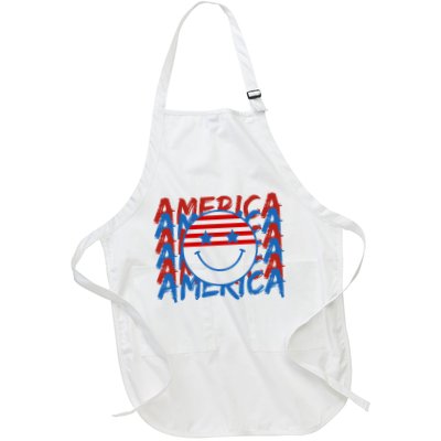 4th Of July Festive Holiday Smiley Face Apron