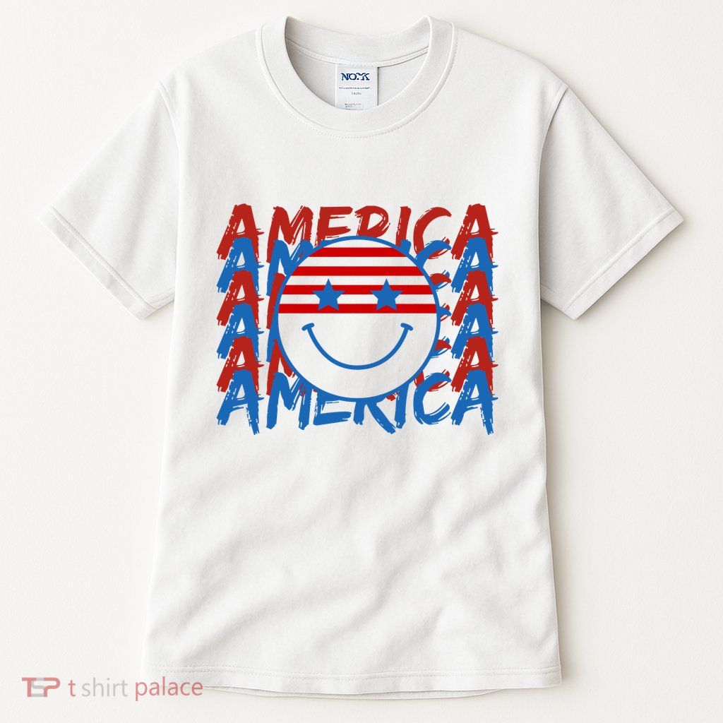4th Of July Festive Holiday Smiley Face Tall T-Shirt