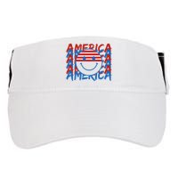 4th Of July Festive Holiday Smiley Face Adult Drive Performance Visor