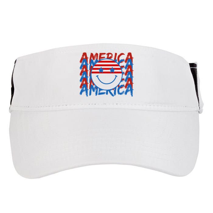 4th Of July Festive Holiday Smiley Face Adult Drive Performance Visor
