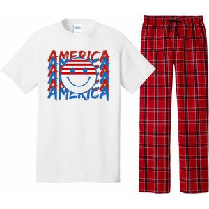 4th Of July Festive Holiday Smiley Face Pajama Set