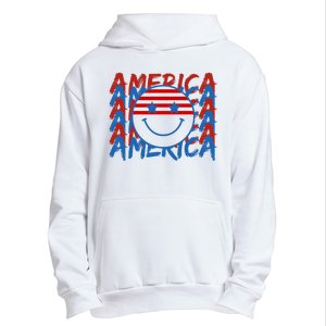 4th Of July Festive Holiday Smiley Face Urban Pullover Hoodie