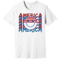 4th Of July Festive Holiday Smiley Face Premium T-Shirt