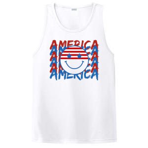 4th Of July Festive Holiday Smiley Face PosiCharge Competitor Tank