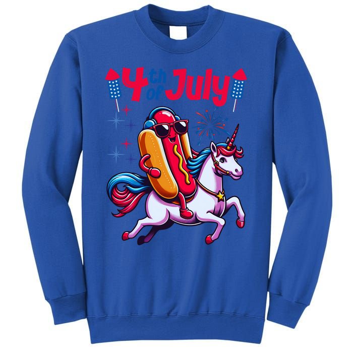 4th Of July Hotdog Unicorn Patriotic American Flag Great Gift Sweatshirt