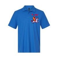 4th Of July Hotdog Unicorn Patriotic American Flag Great Gift Softstyle Adult Sport Polo