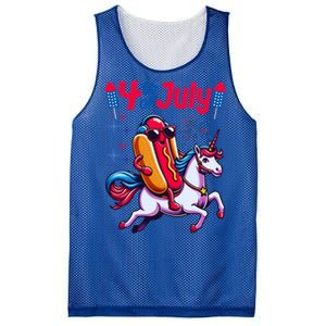 4th Of July Hotdog Unicorn Patriotic American Flag Great Gift Mesh Reversible Basketball Jersey Tank