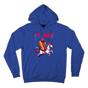 4th Of July Hotdog Unicorn Patriotic American Flag Great Gift Tall Hoodie