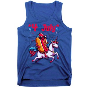 4th Of July Hotdog Unicorn Patriotic American Flag Great Gift Tank Top