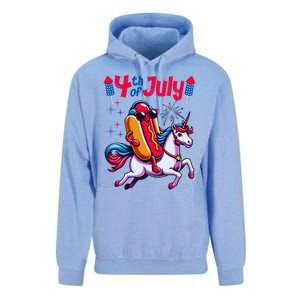 4th Of July Hotdog Unicorn Patriotic American Flag Great Gift Unisex Surf Hoodie