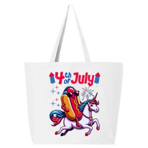 4th Of July Hotdog Unicorn Patriotic American Flag Great Gift 25L Jumbo Tote