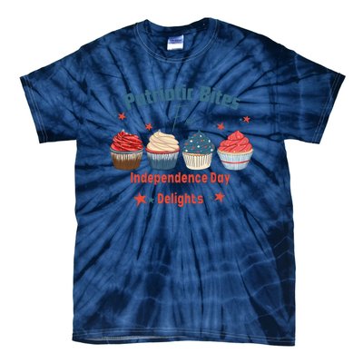 4th Of July Food Cupcakes Patriotic America Tie-Dye T-Shirt