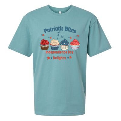 4th Of July Food Cupcakes Patriotic America Sueded Cloud Jersey T-Shirt