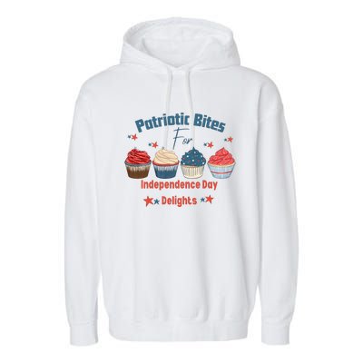 4th Of July Food Cupcakes Patriotic America Garment-Dyed Fleece Hoodie