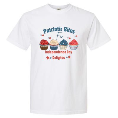 4th Of July Food Cupcakes Patriotic America Garment-Dyed Heavyweight T-Shirt