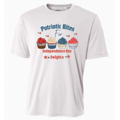 4th Of July Food Cupcakes Patriotic America Cooling Performance Crew T-Shirt